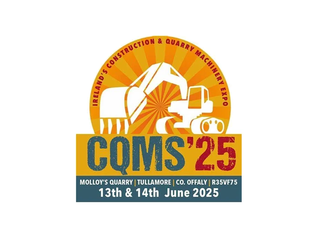 CQMS'25 Ireland's Construction and Quarry Machinery Expo logo, Molloy's Quarry, Tullamore, 13 and 14 June 2025