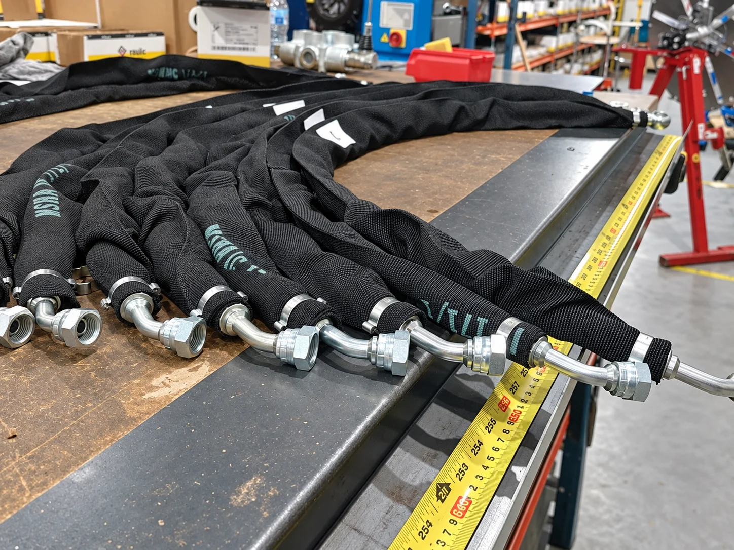HACI hose assemblies with protective sleeves