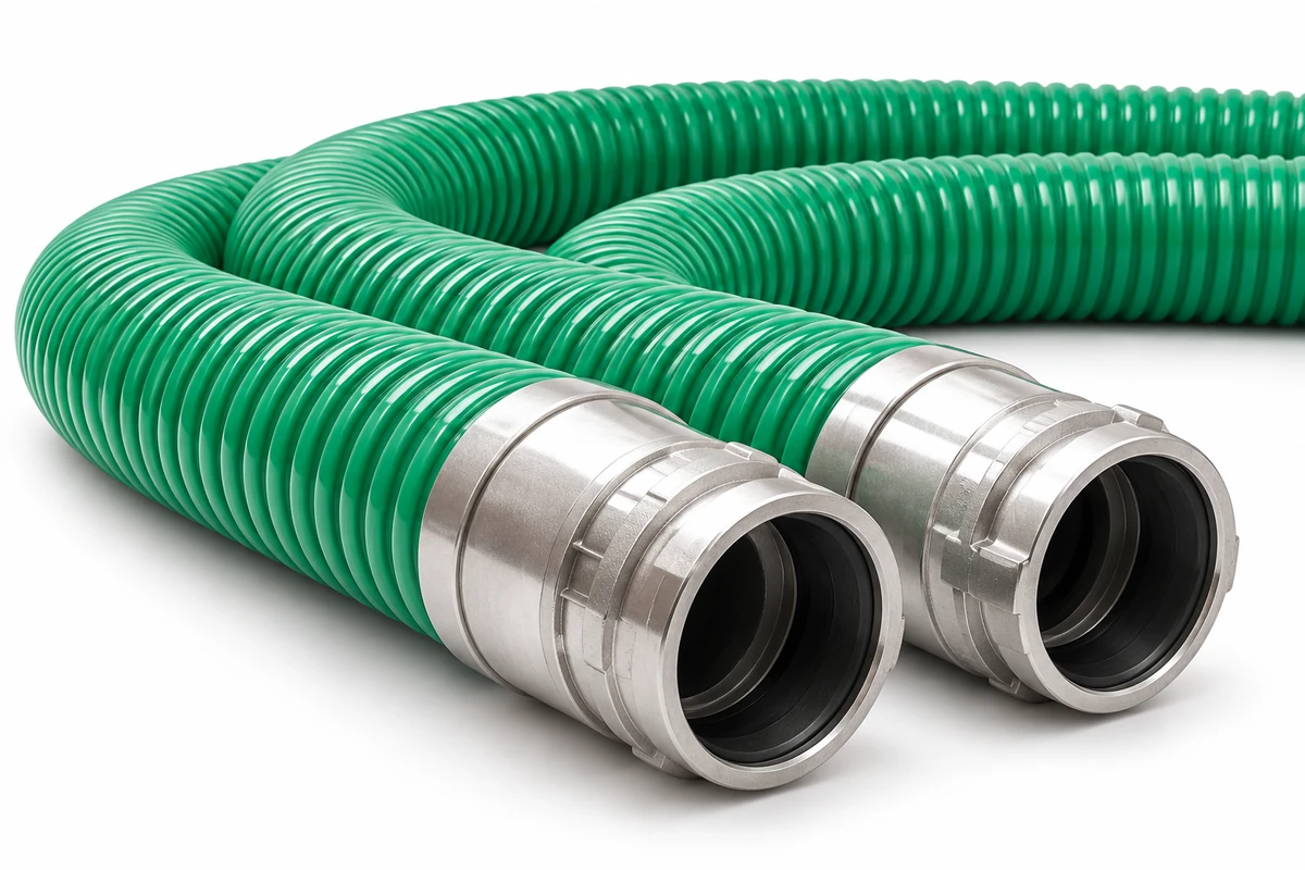 Illustration of green slurry suction and delivery hoses