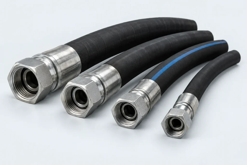 Illustrated selection of hydraulic and industrial hoses