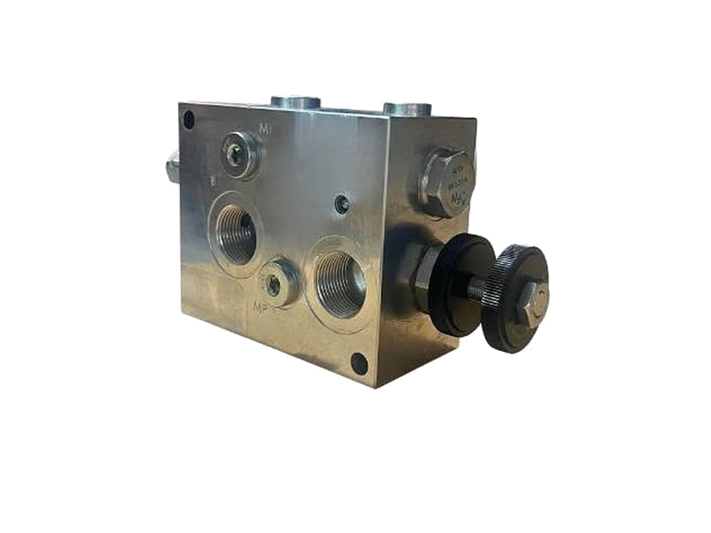 SBV-001 hydraulic valve block with adjustable pressure relief knob