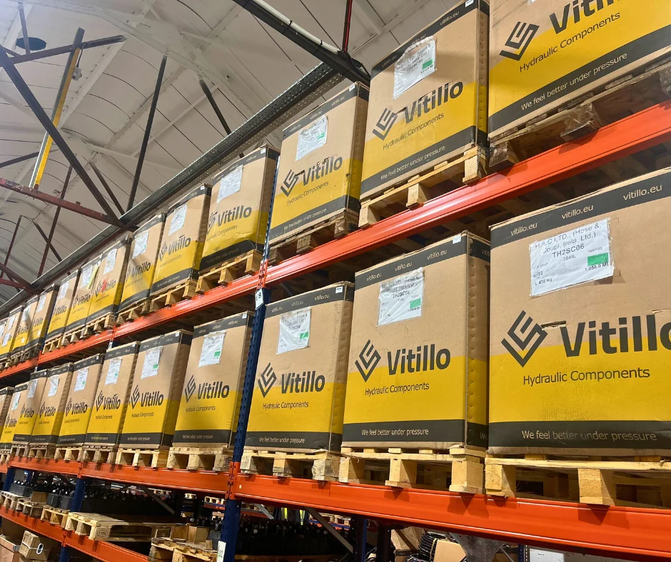Vitillo hydraulic components stocked in the HACI warehouse